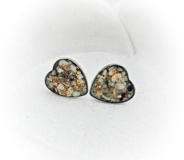 Heart Stud Cremation or Breast Milk Earrings