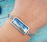
              Beach Cremation Bar Bracelet Made with your loved one's actual ashes
            