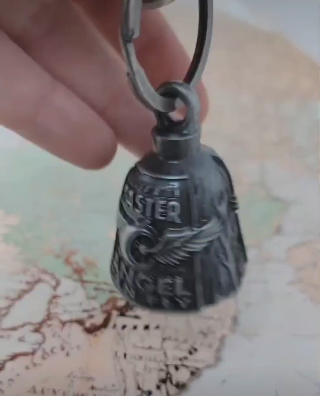 Celtic Eternal Heart Gremlin Bell - Motorcycle Guardian Angel, Good Luck Charm, Pewter Finish, Universal Fit