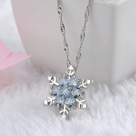 Snowflake Necklace Light Blue