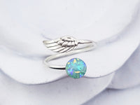 
              Sterling Silver Angel Wing Cremation Ring
            