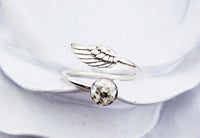 
              Sterling Silver Angel Wing Cremation Ring
            