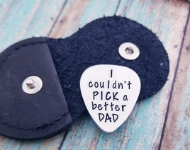 SALE Only 1 Available! I couldn't pick a better Dad guitar pick in leather case