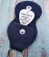 
              SALE Only 1 Available! I couldn't pick a better Dad guitar pick in leather case
            