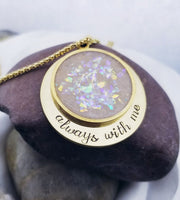 
              Gold Plated Cremation Necklace - Memorial Necklace made with ashes
            