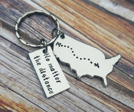 Moving Away Gift - United States Key Chain - Long Distance Relationship Gift