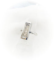 
              Rectangle Bar Cremation Ring - Locket Ring
            