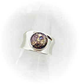 Wide Band Sterling Silver Cremation Ring 10mm