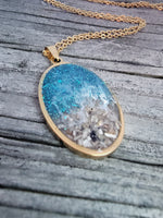 
              Oval Beach Cremation Necklace Made with your loved one's actual ashes
            
