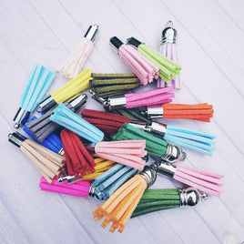 Set of 10 random color/style Suede Tassels for Crafting - Jewelry Making Tassels -Lot of 10 Tassel Charms - Mixed Colors and Style Tassels - Suede Tassel Pendants - Suede Tassels - Jewelry Making Supplies - Beading - A17