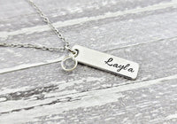 
              Hand Stamped Name Necklace - Personalize It! - Heart Necklace
            
