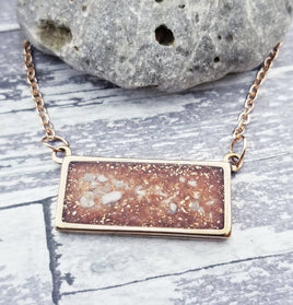 Cremation Bar Necklace Made with your loved one's actual ashes