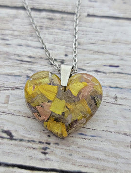 Heart Preserved Flower Necklace