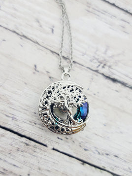 Tree Moon Crystal Urn Necklace