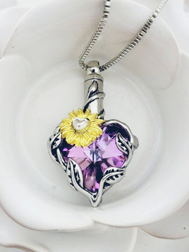 Heart Crystal Urn Necklace