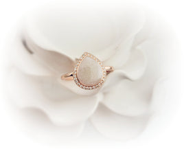 Teardrop Silver or Rose Gold Filled Cremation Ring