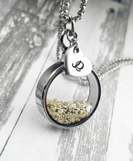 Cremation Necklace - Round Locket for Ashes