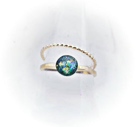 14k Gold or Rose Gold 6mm Cremation Rope Ring