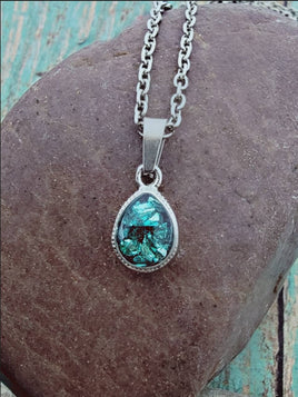 Teardrop Cremation Ash Necklace