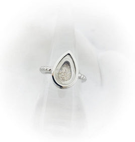 Teardrop Cremation Ring - Locket Ring