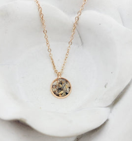 Rose Gold or Gold Cremation Necklace Made with Ashes Infused
