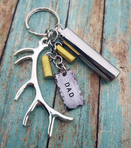 Personalized Antler Bullet Urn Keychain