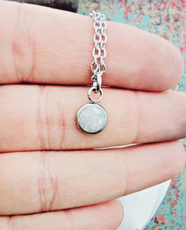 6mm Dainty Cremation Necklace Made with Ashes Infused