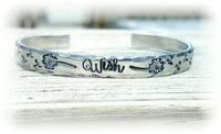 
              Wish dandelion hand stamped bangle bracelet * hypoallergenic grade aluminum * will not tarnish
            