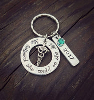 
              She believed she could so she did - RN Graduate Gift - Nursing School Grad - Pinning Ceremony - Success Gift - personalized Keychain
            