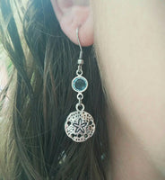 
              Sand Dollar Birthstone Earrings - Beach Earrings - Blue Stone Earrings - Summer Jewelry - Dangle Earrings - Gifts for her - Shell Earrings
            