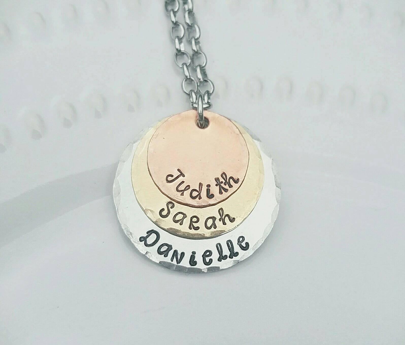 Layered Mixed Metals Necklace Up to children's names