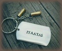
              IYAAYAS Keychain - Bullet Shells - Hand stamped dog tag Daddy Grandpa Uncle Father's day Birthday *Limited Quantity!* Air Force
            