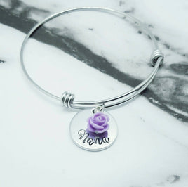 Nana Bracelet - Grandma Gift - Nana Rose Jewelry - Grandmother Jewelry - Expandable Bracelet - Hand Stamped  - Custom Made