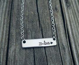 Love Arrow Bar Necklace - Gifts for Her - Girlfriend Gift - Custom Made - Follow your heart Necklace - Wife Necklace - Mom Necklace - BFF