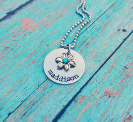 Personalized Name and Birthstone Necklace - Little Girls Necklace - Name Jewelry - Custom Gift - Flower Girl Necklace - Granddaughter Gift