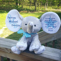 
              Personalized Baby Elephant - Birth Announcement Gift - New baby gift - Child Gift - Niece Gift - Nephew - Grandchild Gift - Super Soft
            