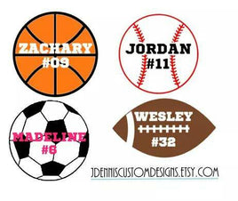 Sports Decal - Personalized - Any size - Choose your sport! - Custom Car Decal - Football Decal - Soccer Decal - Baseball Decal - Basketball