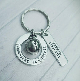 Cremation Jewelry - Homeruns in Heaven - Baseball Urn Key Ring - Urn Necklace or Keychain - Baseball Cremation Key chain - Childloss