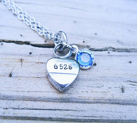 Blue Line Cremation Necklace - Tiny Urn Necklace - Custom Made Urn - Killed in the line of Duty - Police officer - Birthstone Urn