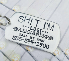 Large Dog Tag for Large or Medium dogs* SHIT I'm lost Tag- Custom made just for you - Pet ID Tag - Personalized Dog Tag - Lost Dog Tag