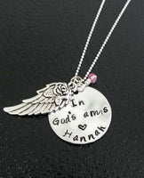 
              Memorial Keepsake Necklace* In God's Arms * Child Loss * RIP necklace * My Angel * Birthstone
            
