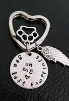 
              Pet loss * You left paw prints on my heart * Angel pet* Necklace or Keychain*
            