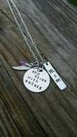 
              Personalized "She flies with angels" "He flies with angels" Dad Mom Memorial hand stamped custom made birthstone necklace
            