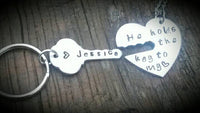
              SALE*Personalized Key to my heart Set of 2 Necklace and Keychain for Him and Her
            