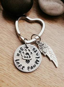 Pet loss * You left paw prints on my heart * Angel pet* Necklace or Keychain*