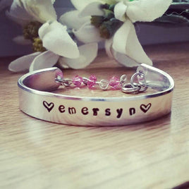 Baby/Child/Toddler bracelet Keepsake- Personalized with name,  saying, date: up to 15 characters* Say what you want