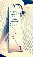 
              Personalized bookmark * Can be stamped with your own words* Great gift for the avid reader! * Teacher * Hand Stamped* Suede * Charm
            