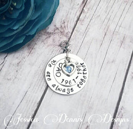 Wedding Bouquet Charm * Grandparents * Parents * Double Stacked * Swarovski Crystal * Personalized * Bridal Charm * Hooks onto Bouquet