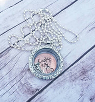 
              Penny Locket - Memory Locket - Wedding Gift - Engagement Gift - Ring - Love - Floating Charms - Hand Stamped Penny Plate - Personalized
            