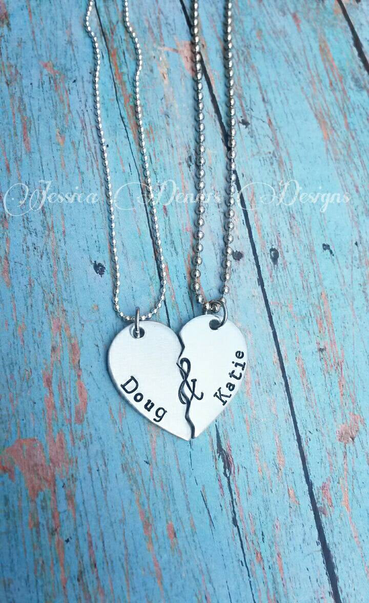 Set of Couples or Best Friends necklaces Husband and Wife